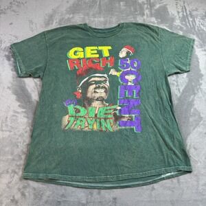 50 Cent Get Rich Or Die Tryin Shirt Mens XL Green Rap Hip Hop Graphic Tee 2024